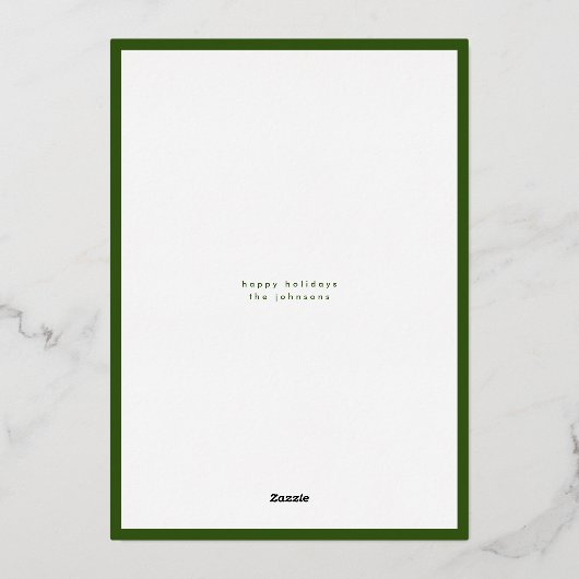 エレガントシンプルクリスマス銀枠&文字写真 箔シーズンカード (裏面)