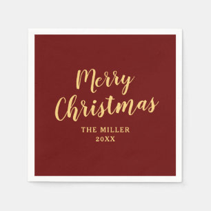 エレガントシンプルクリスマス スタンダードカクテルナプキン