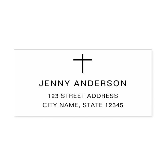 エレガントシンプルクロス差出人住所 セルフインキングスタンプ (デザイン)