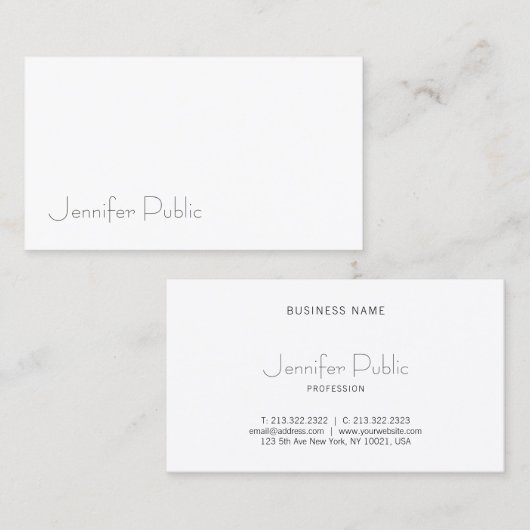 エレガントシンプルグラフィックデザインシモダンックプレーン 名刺 (正面/裏面)