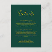 エレガントシンプルグリーンと金ゴールドモダンシック結婚ズ エンクロージャーカード (正面)