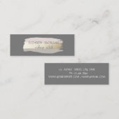 エレガントシンプルグレー、ホイルブラシストローク スキニー名刺 (正面/裏面)