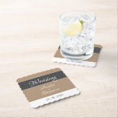 エレガントシンプルグレーBeige結婚 Script ペーパーコースター (インサイチュ)