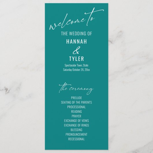 エレガントシンプルコンテンポラリータイポグラフィティール(緑がかった色) プログラム (正面)