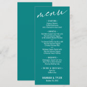 エレガントシンプルコンテンポラリータイポグラフィティール（緑がかった色） メニュー (正面/裏面)