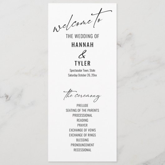 エレガントシンプルコンテンポラリータイポグラフィ白黒 プログラム (正面)