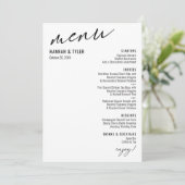 エレガントシンプルコンテンポラリータイポグラフィ白黒 メニュー (スタンド正面)