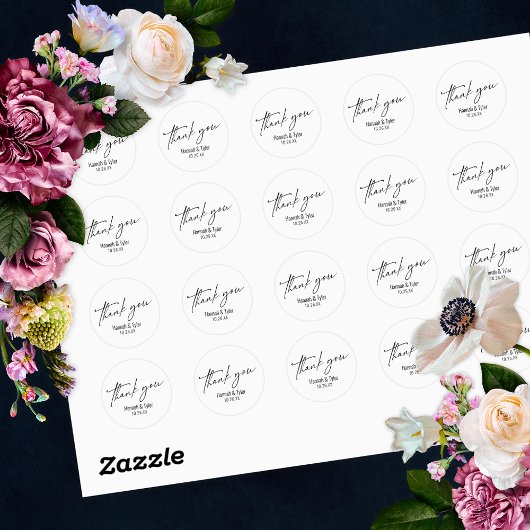 エレガントシンプルコンテンポラリー手書き ラウンドシール