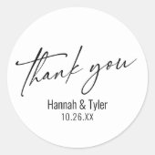 エレガントシンプルコンテンポラリー手書き ラウンドシール (正面)