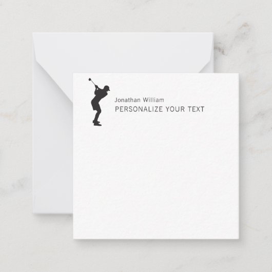 エレガントシンプルゴルフプレーヤー用文具 ノートカード (正面)