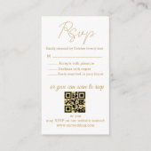 エレガントシンプルゴールデン写真rsvp結婚のqrコード エンクロージャーカード (正面)