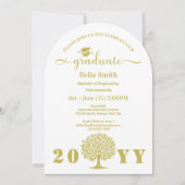 エレガントシンプルゴールデン卒業 招待状 (正面)