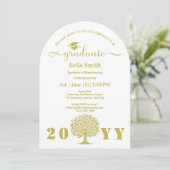 エレガントシンプルゴールデン卒業 招待状 (スタンド正面)