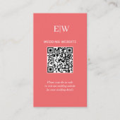 エレガントシンプルサンセットコーラル結婚with Monogram エンクロージャーカード (正面)