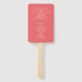 エレガントシンプルサンセットコーラル結婚with Monogram ハンドファン (裏面)