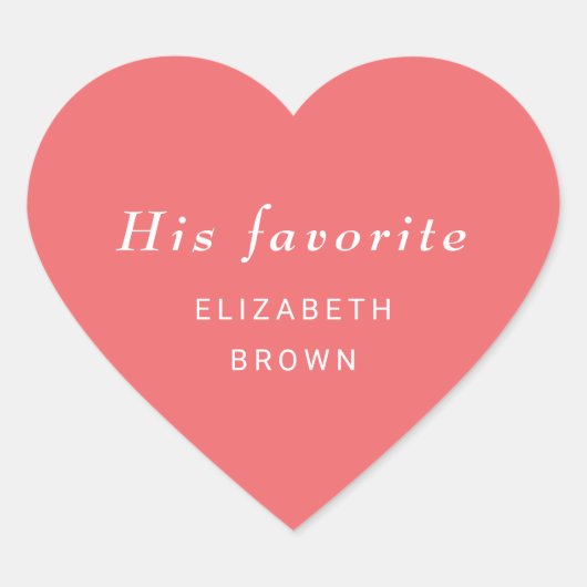 エレガントシンプルサンセットコーラル結婚with Monogram ハートシール (正面)