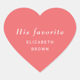 エレガントシンプルサンセットコーラル結婚with Monogram ハートシール