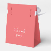 エレガントシンプルサンセットコーラル結婚with Monogram フェイバーボックス (裏面サイド)