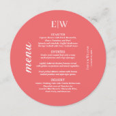 エレガントシンプルサンセットコーラル結婚with Monogram メニュー (正面)