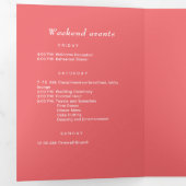 エレガントシンプルサンセットコーラル結婚with Monogram 三つ折りプログラム (内部最初)