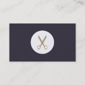 エレガントシンプルシザーロゴサークル美容師 名刺 (正面)