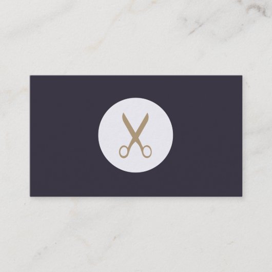 エレガントシンプルシザーロゴサークル美容師 名刺 (正面)