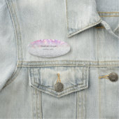 エレガントシンプルシルバーピンクグリッター《写真》ぼけ味 名札 (インサイチュ)