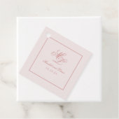 エレガントシンプルスクウェア・ピンクモノグラムラベル フェイバータグ (インサイチュ)