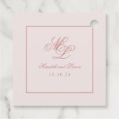 エレガントシンプルスクウェア・ピンクモノグラムラベル フェイバータグ (裏面)