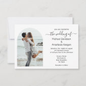 エレガントシンプルスクリプト写真結婚の 招待状 (正面)