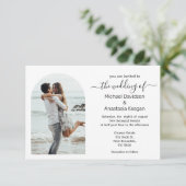 エレガントシンプルスクリプト写真結婚の 招待状 (スタンド正面)