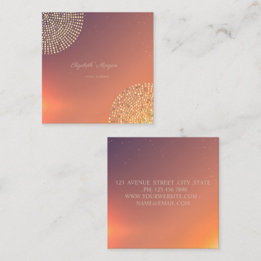 エレガントシンプルスタイリッシュプロフェッショナル スクエア名刺 (正面/裏面)