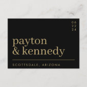 エレガントシンプルスタイリッシュ結婚WebサイトRSVP Chic エンクロージャーカード (正面)