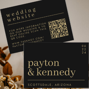 エレガントシンプルスタイリッシュ結婚WebサイトRSVP Chic エンクロージャーカード