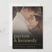 エレガントシンプルスタイリッシュCHIC QRコードモダン写真 招待状 (正面)