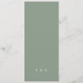 エレガントシンプルセージ緑ホワイトモノグラム メニュー (裏面)