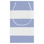 エレガントシンプルソフトブルー白ストライプ スモールペーパーバッグ (裏面)