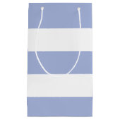 エレガントシンプルソフトブルー白ストライプ スモールペーパーバッグ (正面)