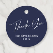 エレガントシンプルタイポグラフィオンネイビーありがとう フェイバータグ (裏面)