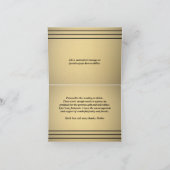 エレガントシンプルタイポグラフィストライプのブラックと金ゴールド サンキューカード (内部)