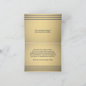 エレガントシンプルタイポグラフィストライプのブラックと金ゴールド サンキューカード (内部)