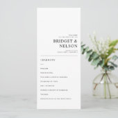 エレガントシンプルタイポグラフィモダン結婚式 プログラム (スタンド正面)