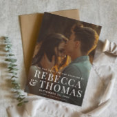 エレガントシンプルタイポグラフィ写真結婚の セーブザデート