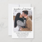 エレガントシンプルタイポグラフィ結婚写真 招待状 (正面)