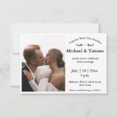 エレガントシンプルタイポグラフィ結婚写真 招待状 (正面)