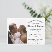 エレガントシンプルタイポグラフィ結婚写真 招待状 (スタンド正面)