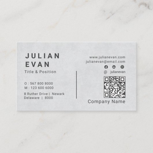 エレガントシンプルタイポグラフィ美容師 名刺 (裏面)