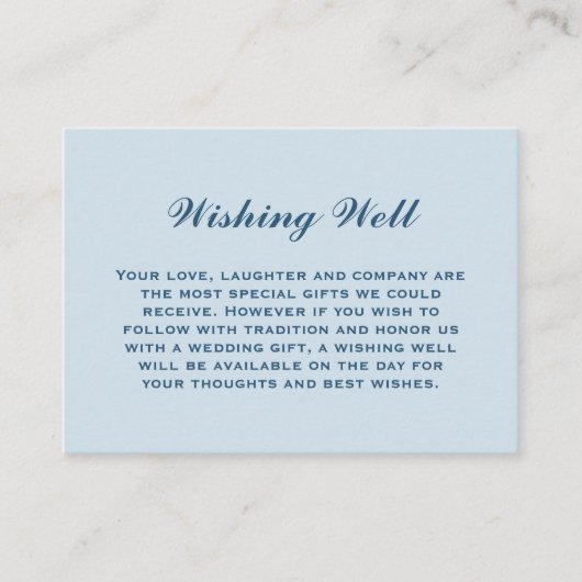エレガントシンプルダスティブルー結婚の願い井戸 エンクロージャーカード (正面)