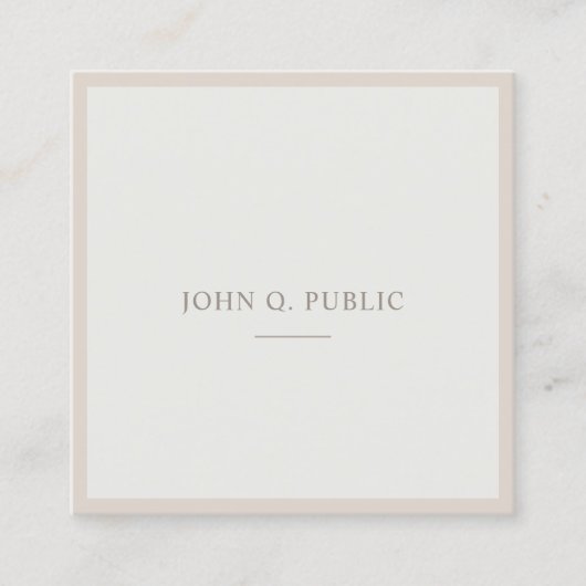 エレガントシンプルテンプレートブラウングリーンプロフェッショナル スクエア名刺 (正面)