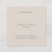 エレガントシンプルテンプレートブラウングリーンプロフェッショナル スクエア名刺 (裏面)